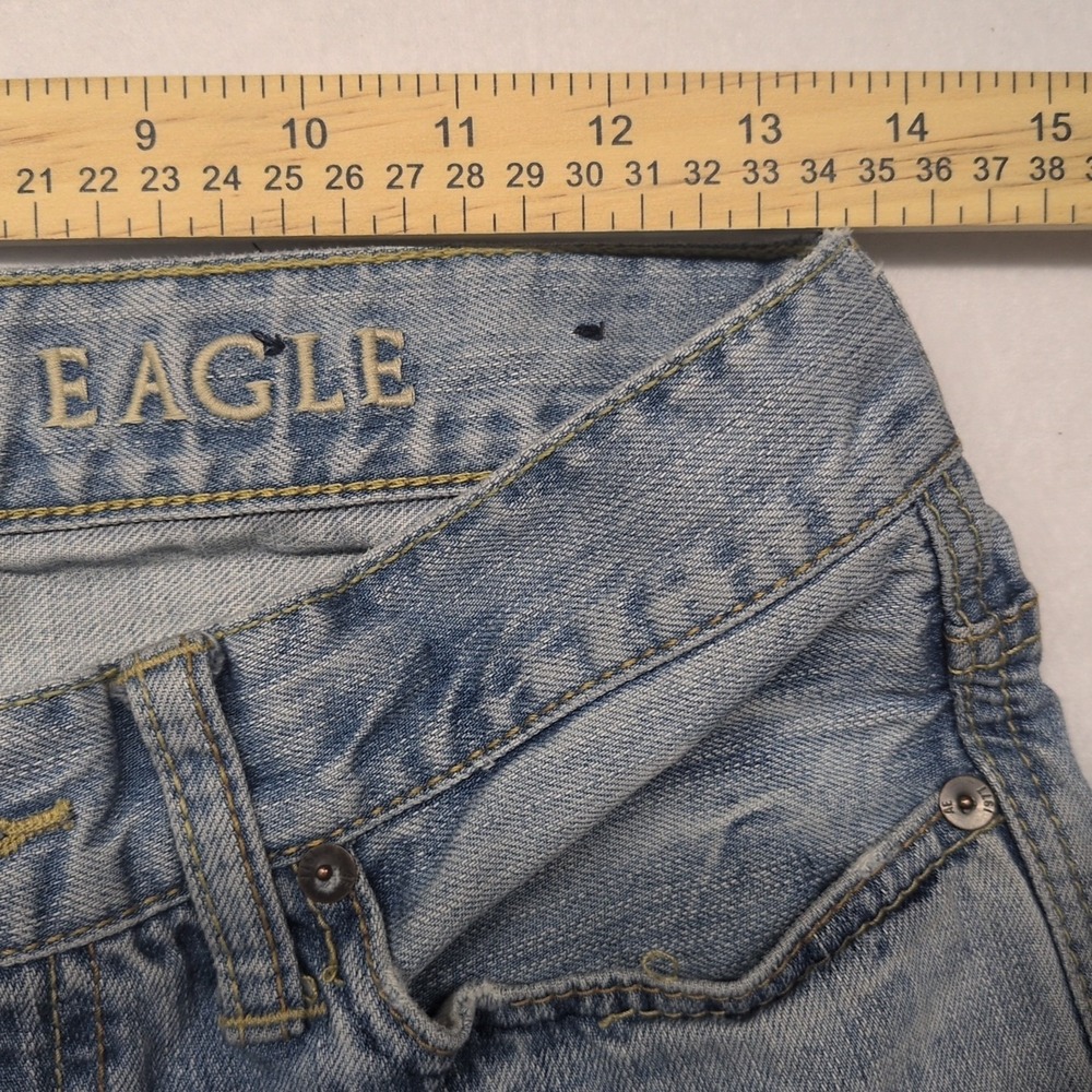 American Eagle Jeans Mens 30x32 Blue Original Boot Cut Western Cowboy Faded - Picture 5 of 13